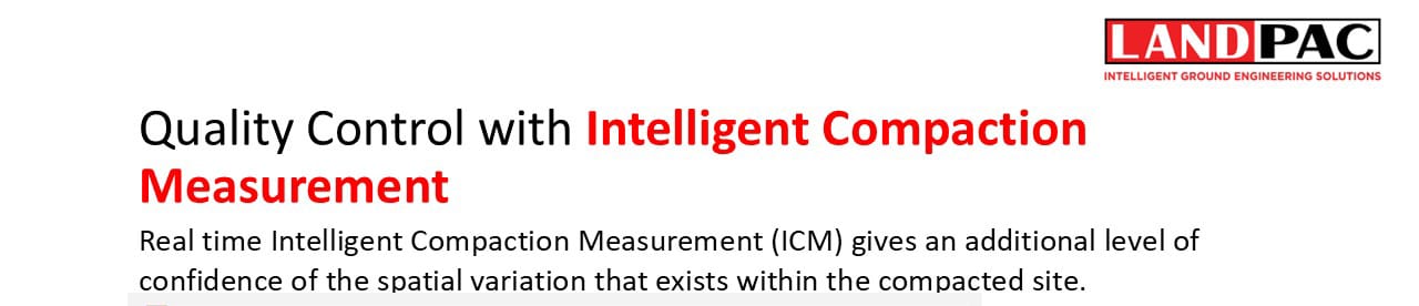 LANDPAC logo and heading: “Quality Control with Intelligent Compaction Measurement”.