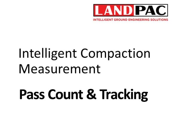 LANDPAC logo and text: Intelligent Compaction Measurement Pass Count & Tracking.